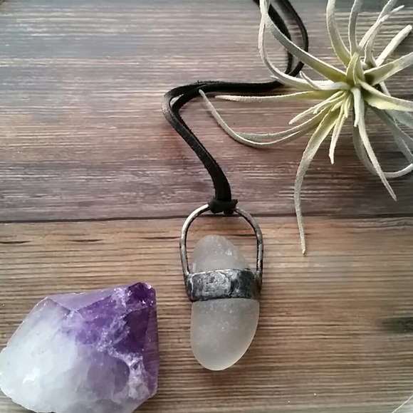 Rustbelt Raised Jewelry - Beach Glass Necklace | Handcrafted | Sea glass